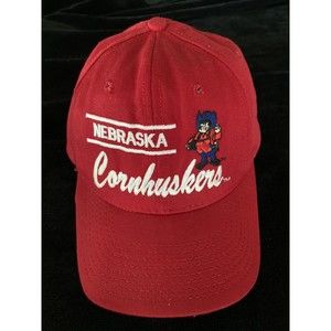 Nebraska CornHuskers Rare Snapback Logo Hat Cap USA Made Red Huskers